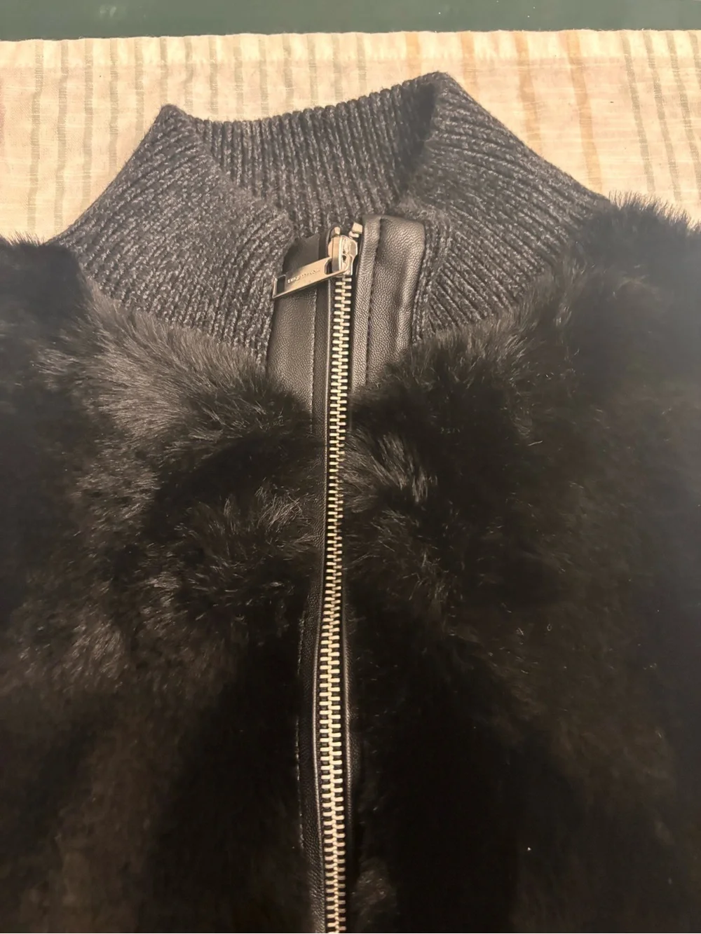 MICHAEL Michael Kors Black Faux Fur Zip Vest